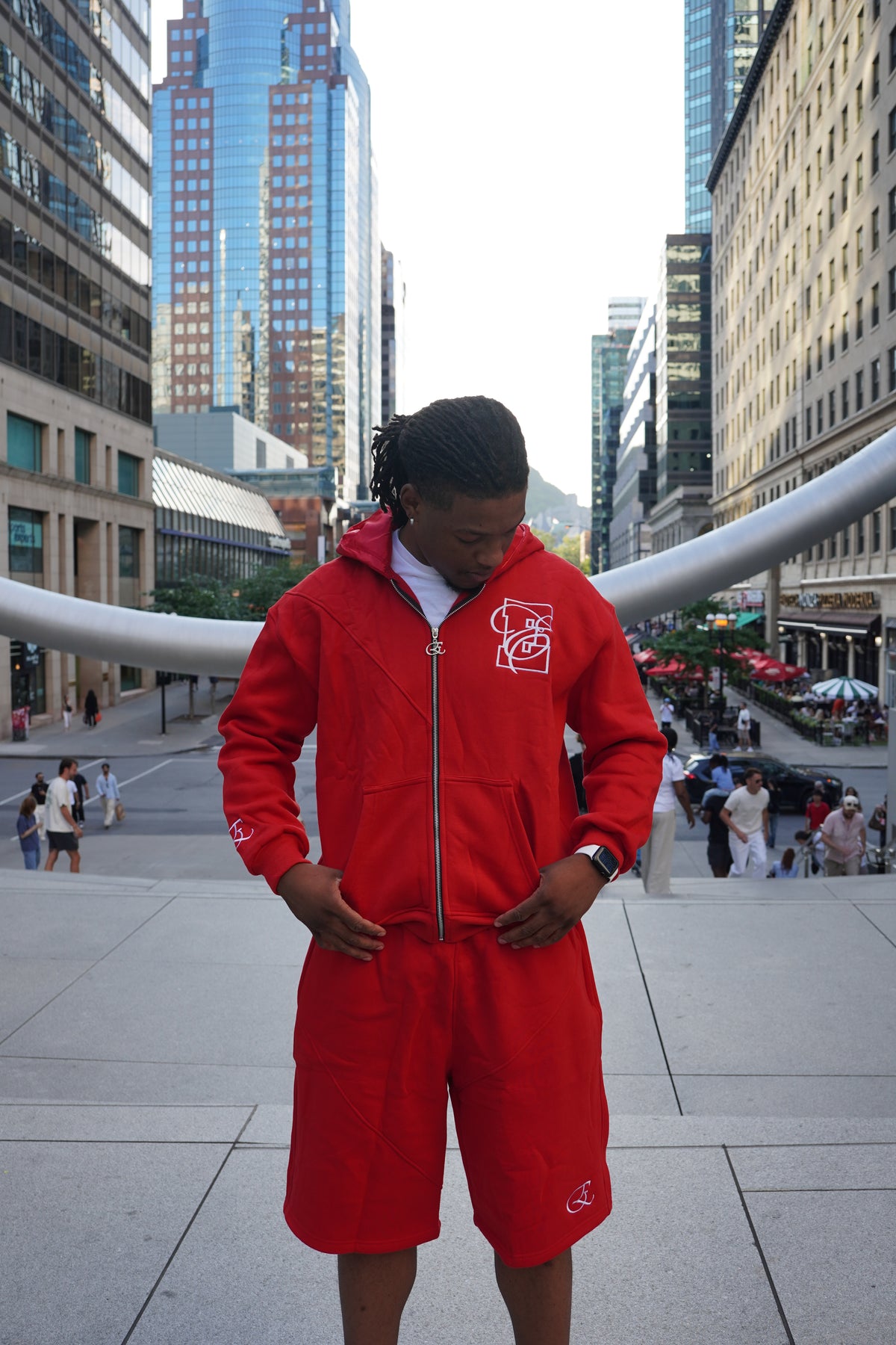 RED SATIN ZIP-UP
